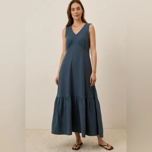Pact Women's French Navy Coastal
Double Gauze Beach To Brunch Dress M - Picture 1 of 9